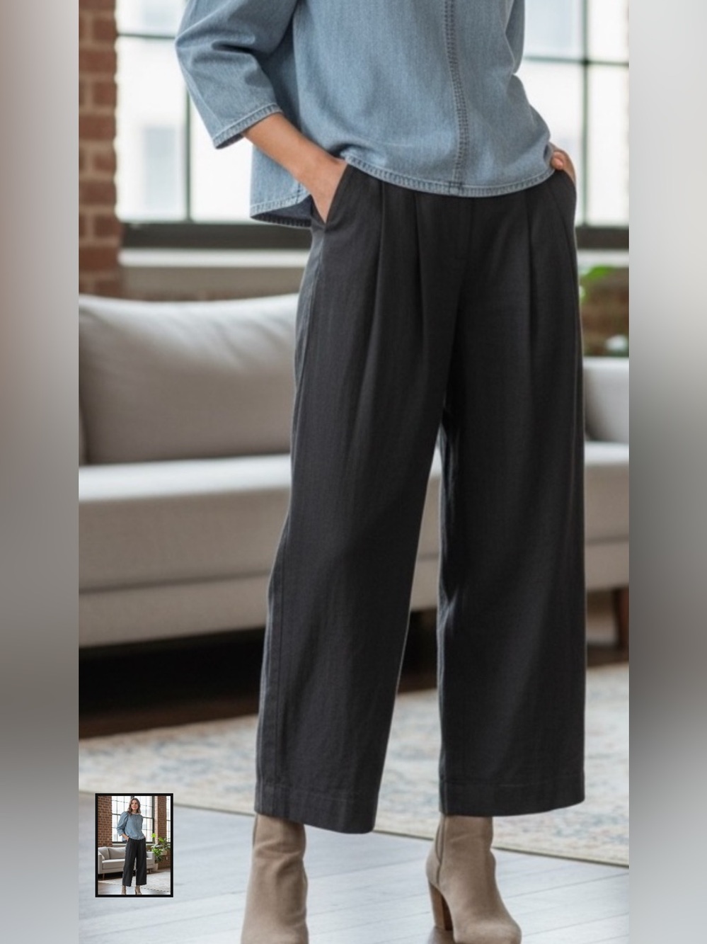 Anthropolgie linen cropped  pants XXS